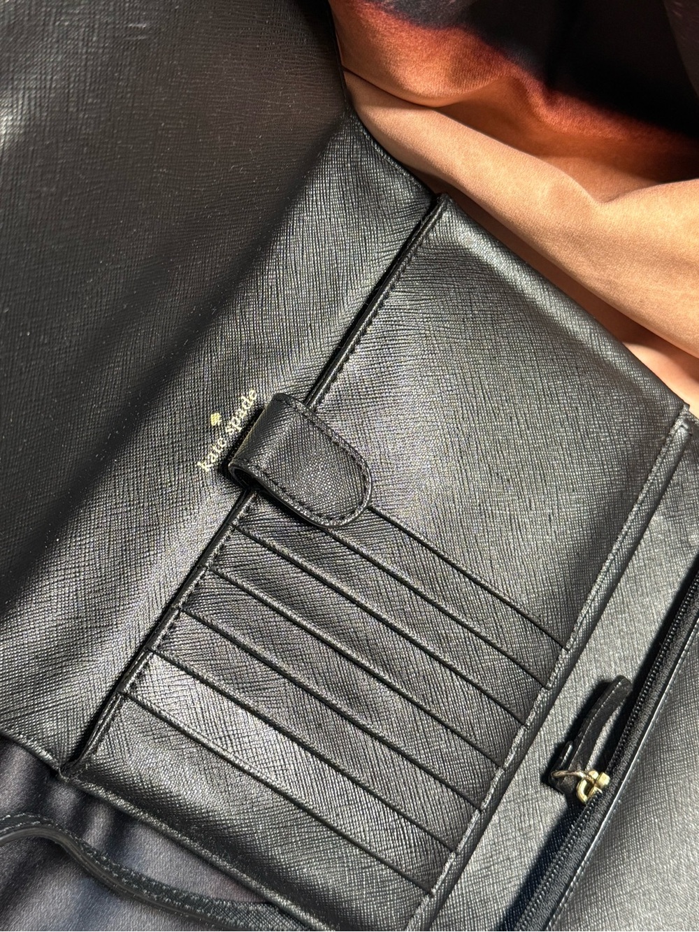 (new+card) Kate Spade Black Crossbody / Clutch Pink Ear Accents & Gold Whisker - Picture 5 of 9